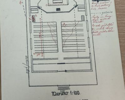 Interiér židovskej synagógy v Starej Bystrici požiar 1939